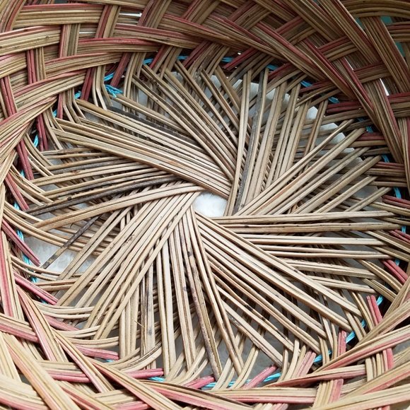 Vintage Woven Basket Lot Wicker Rattan Grass Boho - Picture 3 of 9